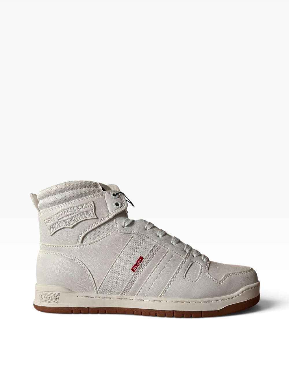 Levi’s 521 BB Hi Pebbled UL High Top Sneakers Men’s 8.5 White Gum NIB